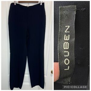 Louben Navy Blue Zip Front Dress Pants Women's Size 12